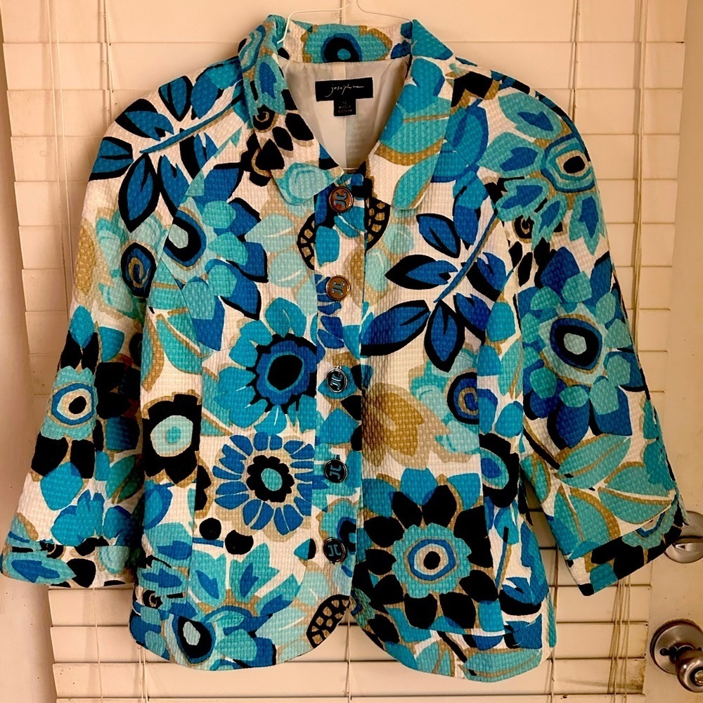Josephine Chaya New York Women's Floral Jacket - Blue and Black